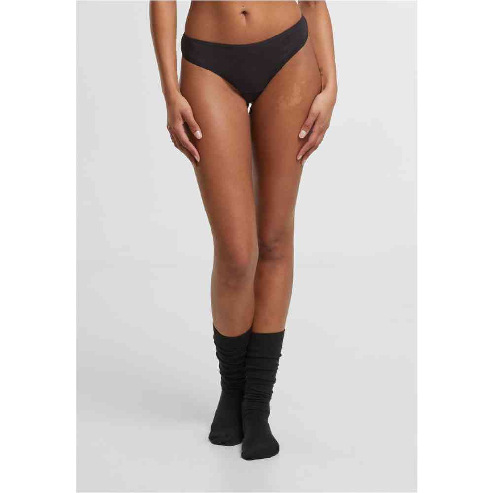 Urban Classics - Bamboo Tanga 5Pack String - Zwart